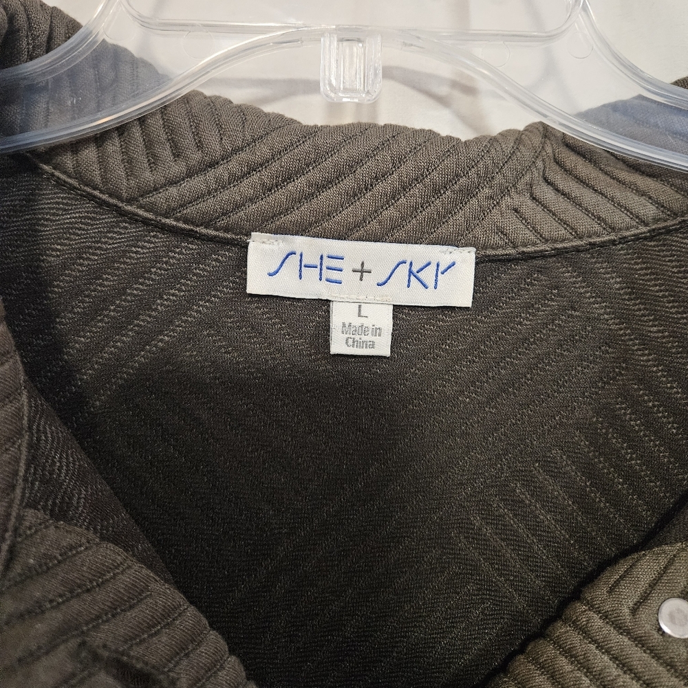 She + Sky Textured Button-Up Shacket - image 3